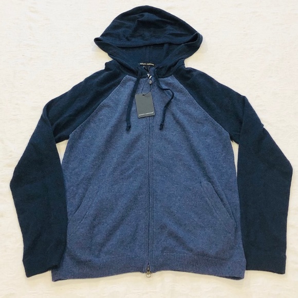 AUTUMN CASHMERE*Hooded 100%Cashmere ZipUp Lg. $400 - Picture 1 of 6